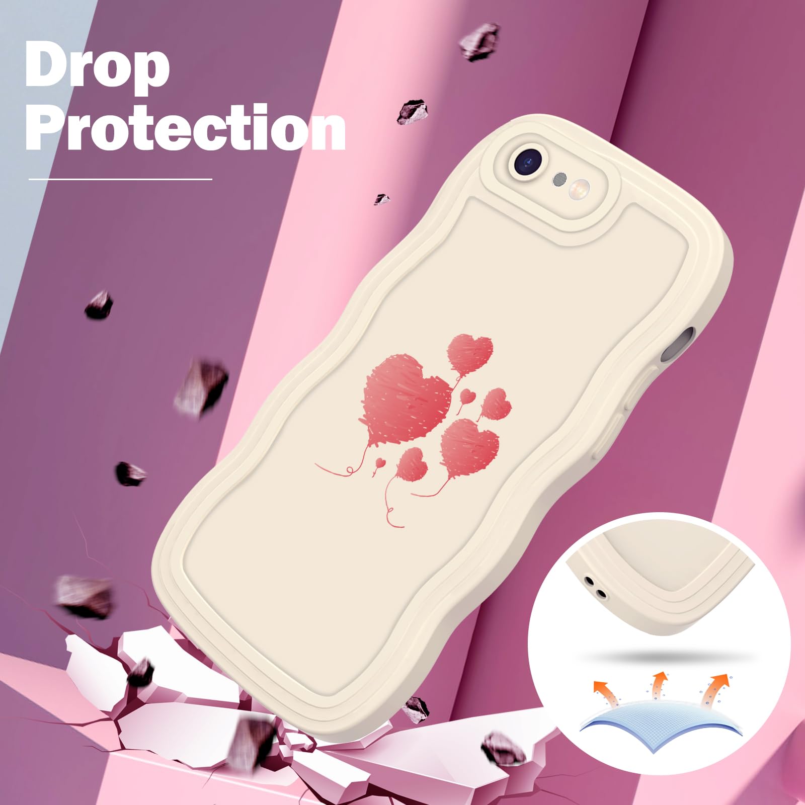 iPhoneケースカバー iPhone6/6S-Dusty Pink ピンク JZASES Case for iPhone 6 Plus/iPhone 6S Plus, Soft Silicone