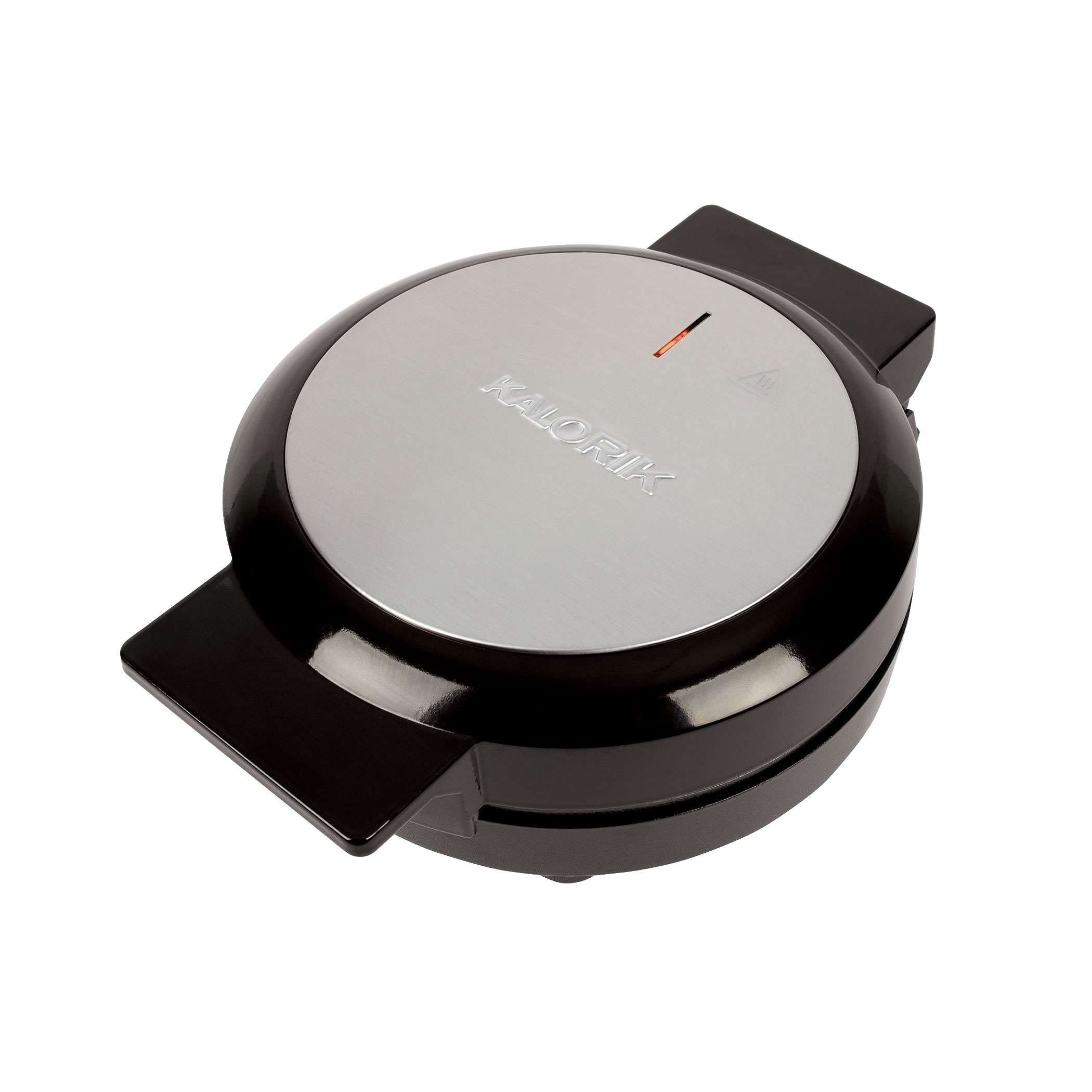 kalorik black and stainless steel double belgian waffle maker