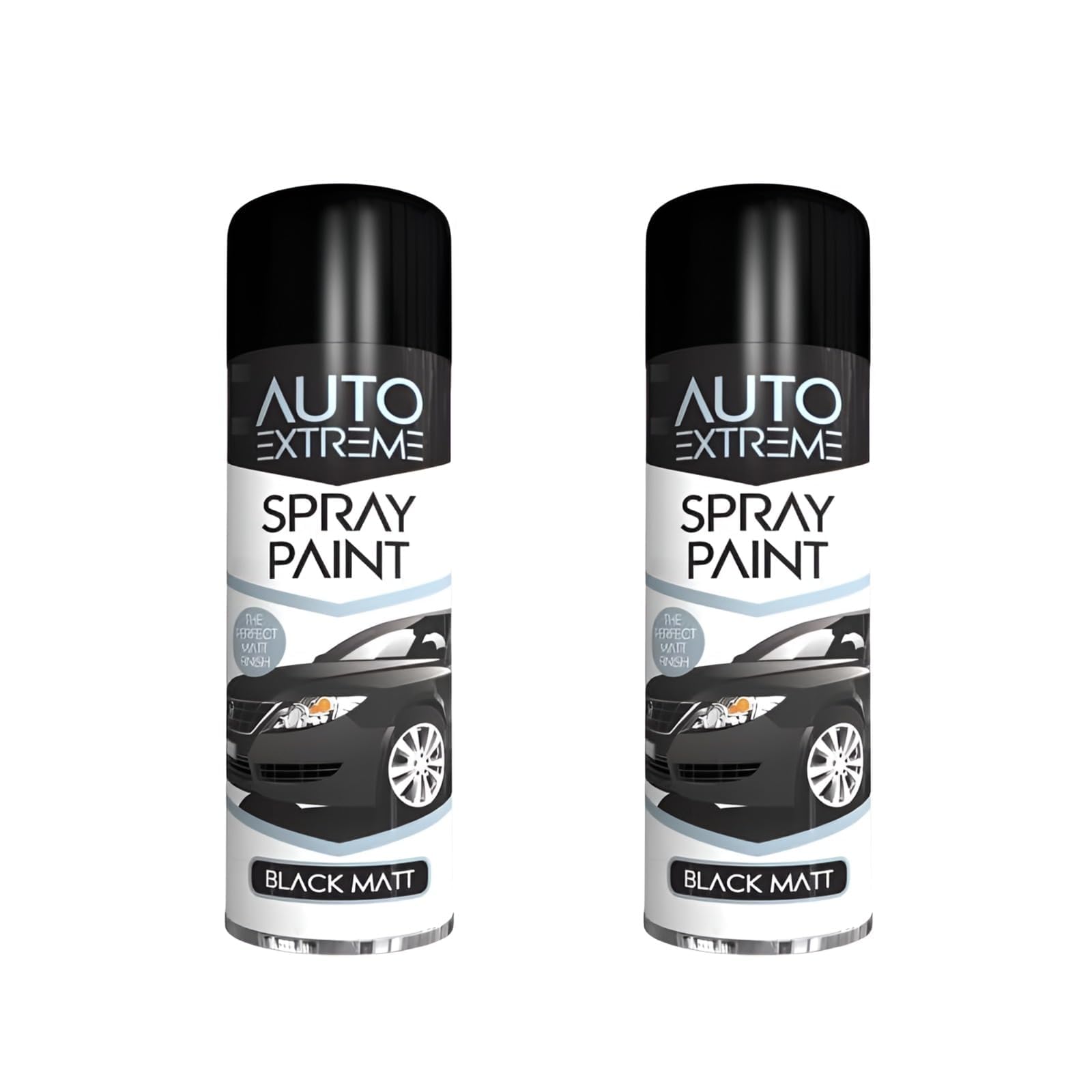 MSQUARE Black Matt Spray Paint, Matte Finish, Fast-Drying, Crack-Resistant, Petrol Resistant, Suitable For Both Interior & Exterior Automotive & DIY Projects, 250ML (2 Pcs)