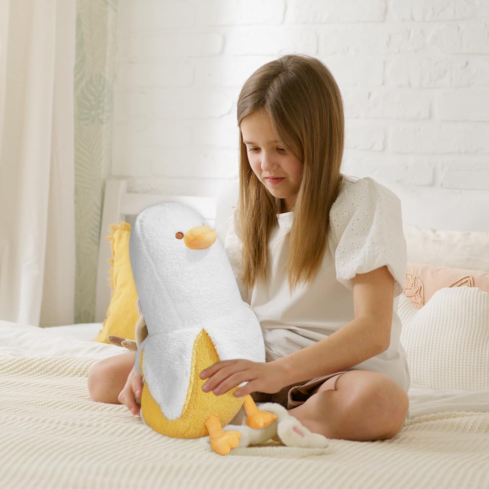 Mineup Pluche bananen-eend, 50 cm, Kawaii eendenkussen, pluche banaan