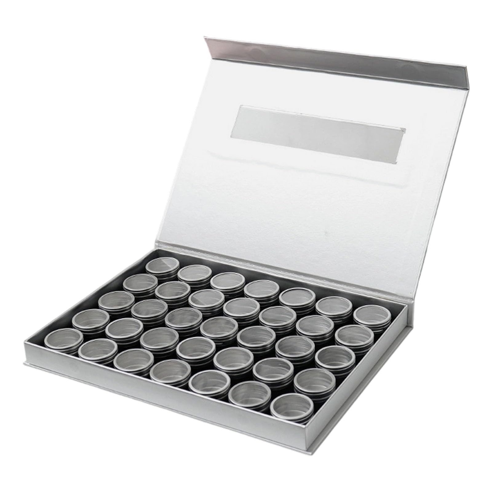 Boîte de rangement à ongles 35 compartiments valisette aluminium pour cosmétiques et vernis - 7