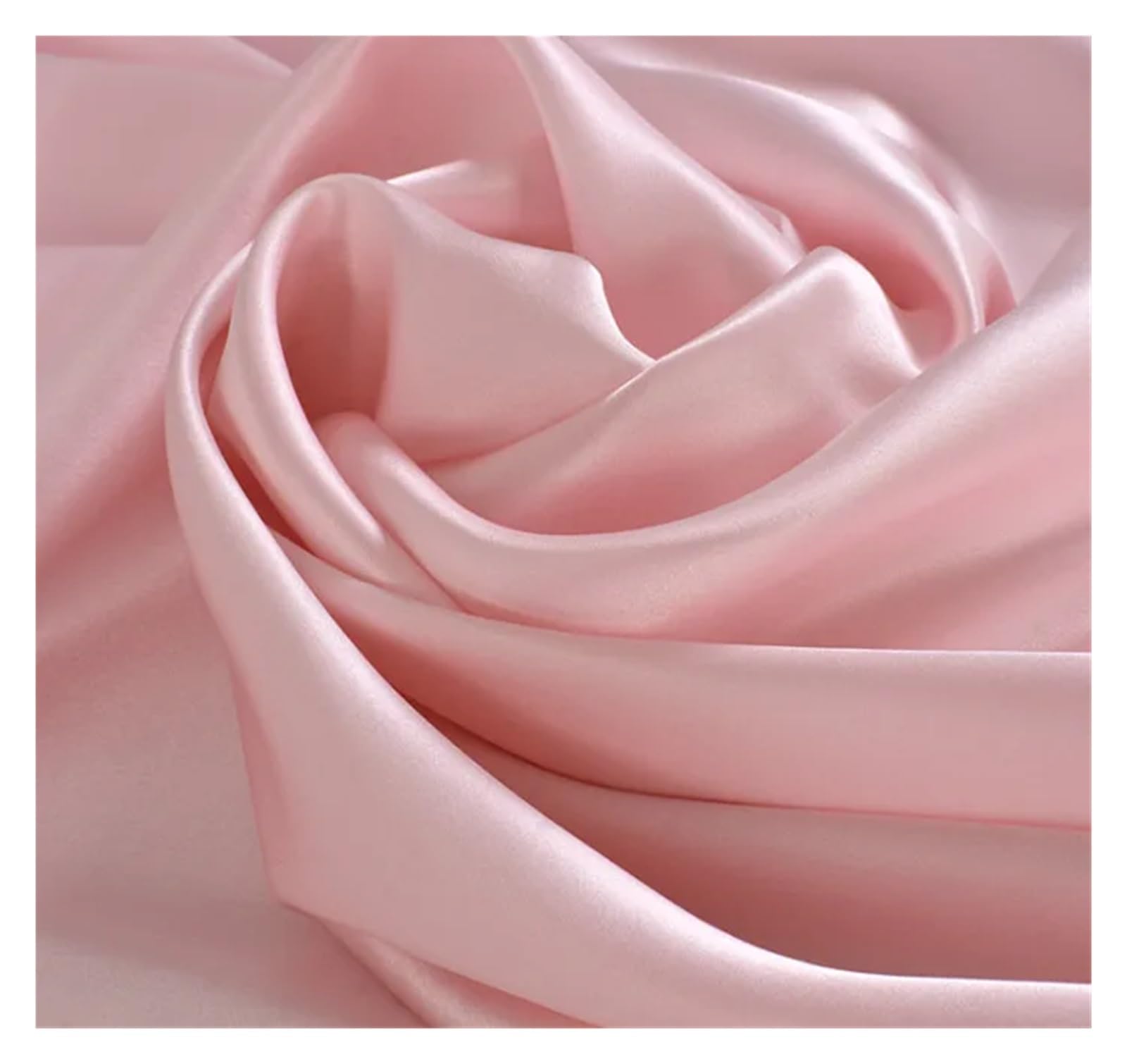 Silk Fabric 19 Momme Satin Plain Dyed Multicolor 1-1.5 Meters for Sewing(Pink,1.5 Meter)