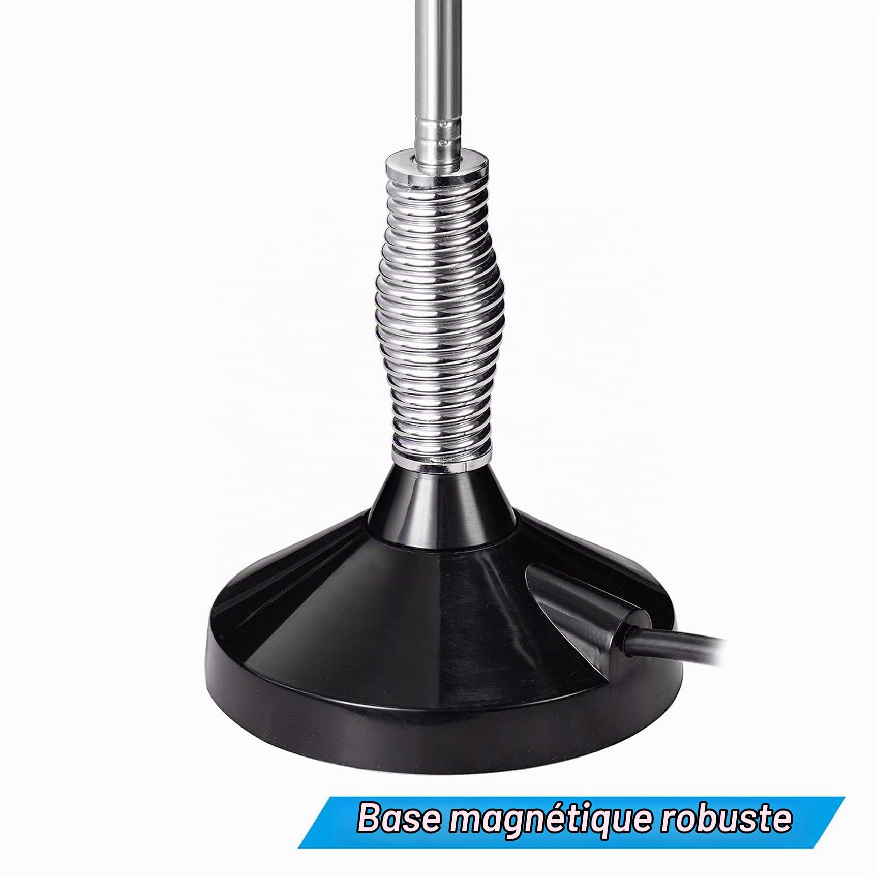 Bingfu Antenne CB Veicolare 27 MHz Flexible Mâle UHF PL259 et BNC 65 cm