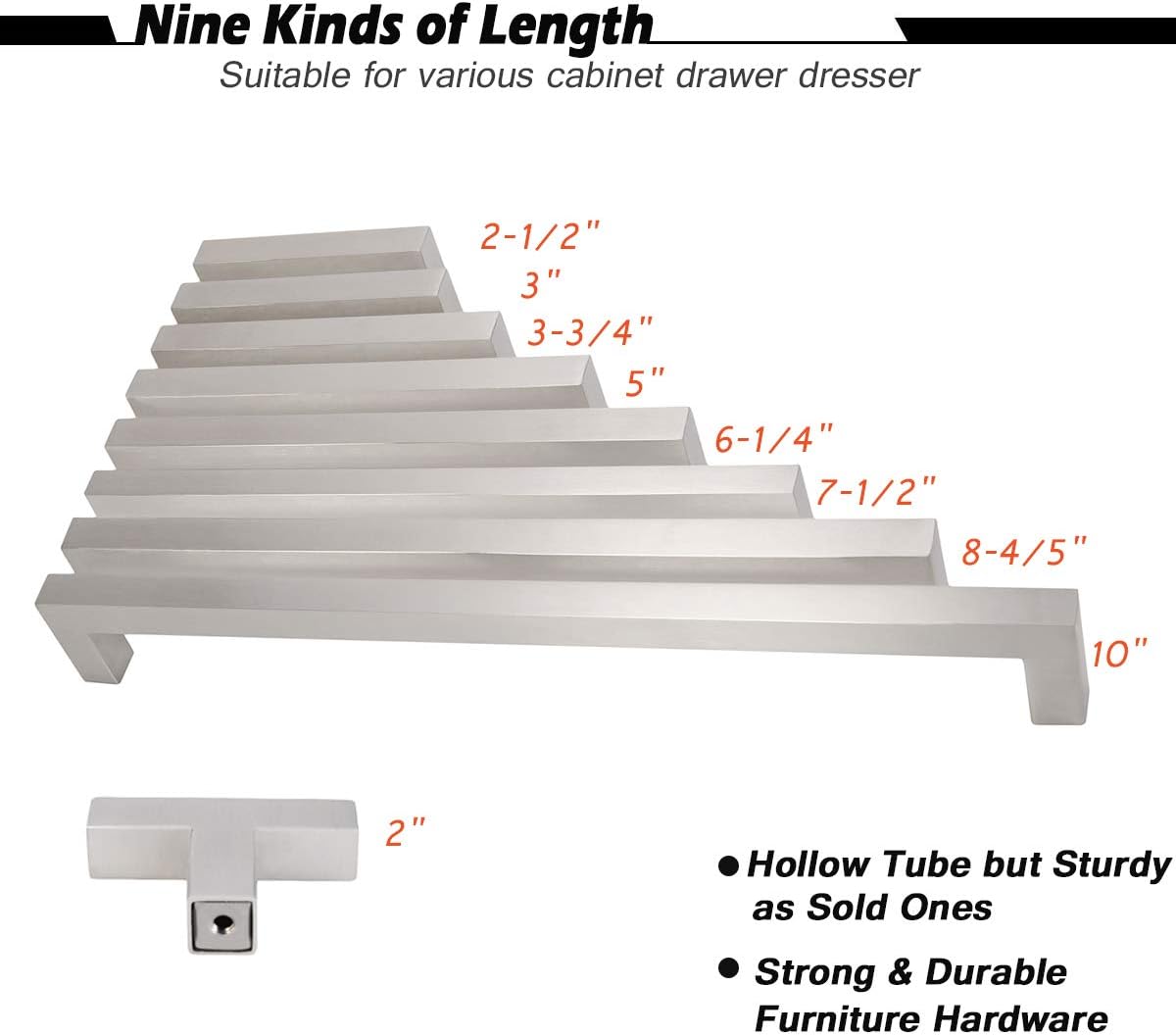 🔥 Cashback up to 70% 20 Pack 10 Brushed Nickel Cabinet Pulls, Modern Square T Bar Modern Style, Stainless Steel Cabinet Handle/Cupboards Handle/Dresser Handle – 10-1/2” Overall Length, 10” Hole Center Crazy Clearance 20 Pack 10 Brushed Nickel Cabinet Pulls, Modern Square T Bar Modern Style, Stainless Steel Cabinet Handle/Cupboards Handle/Dresser Handle – 10-1/2” Overall Length, 10” Hole Center
