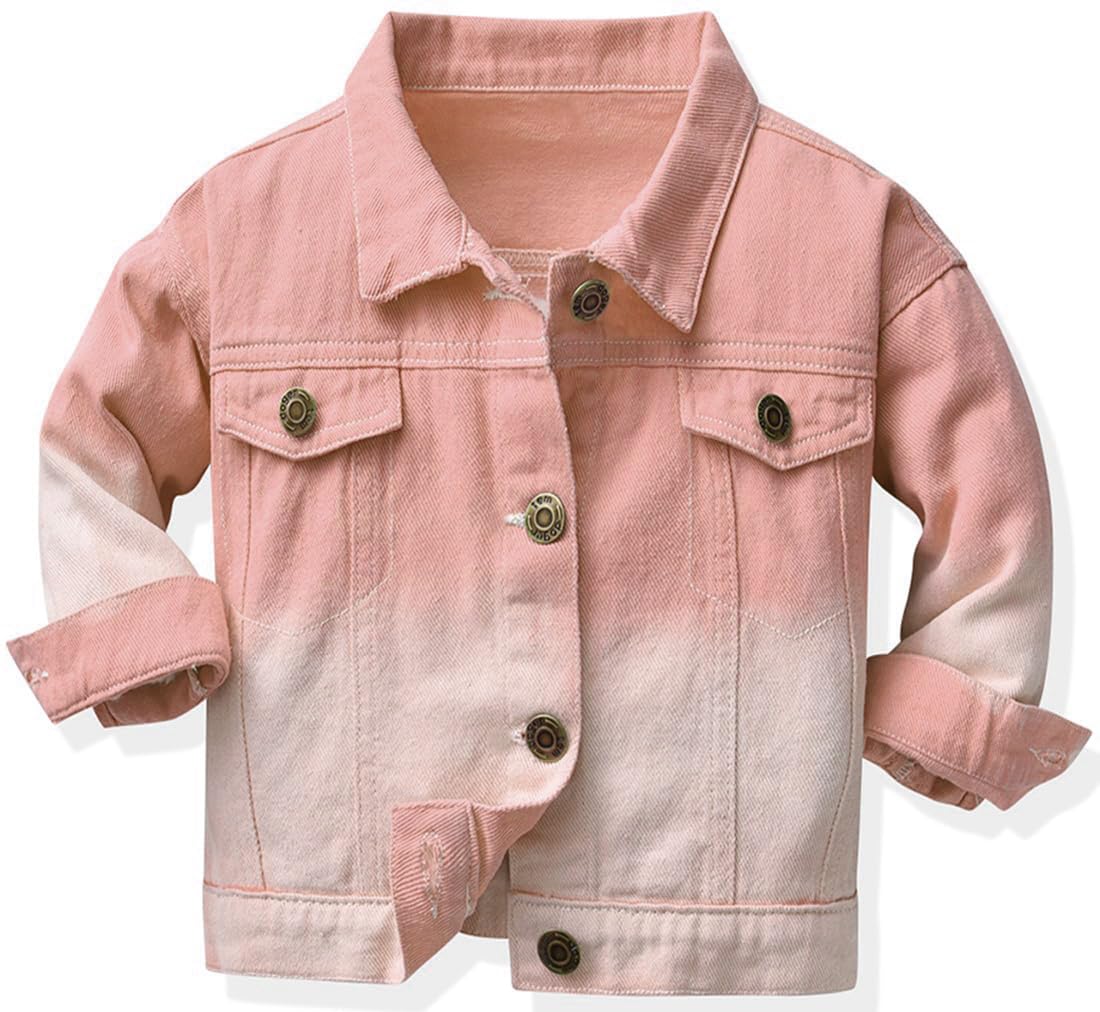 Cromoncent Toddler Jean Jacket for Girls and Boys Long Sleeve Denim Jacket
