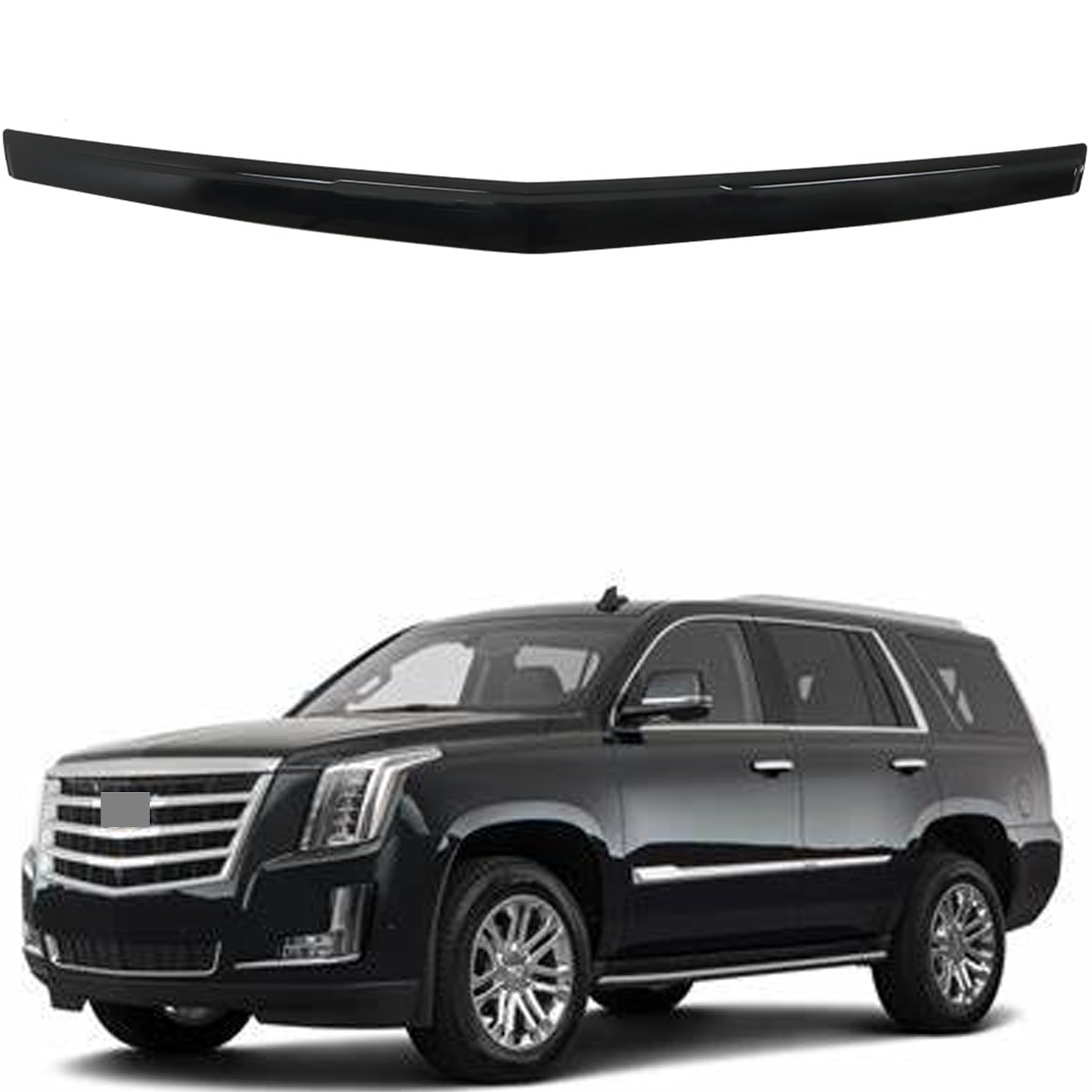 munirater Hood Molding Trim Black Kit Assembly Replacement for 2015-2020 Escalade