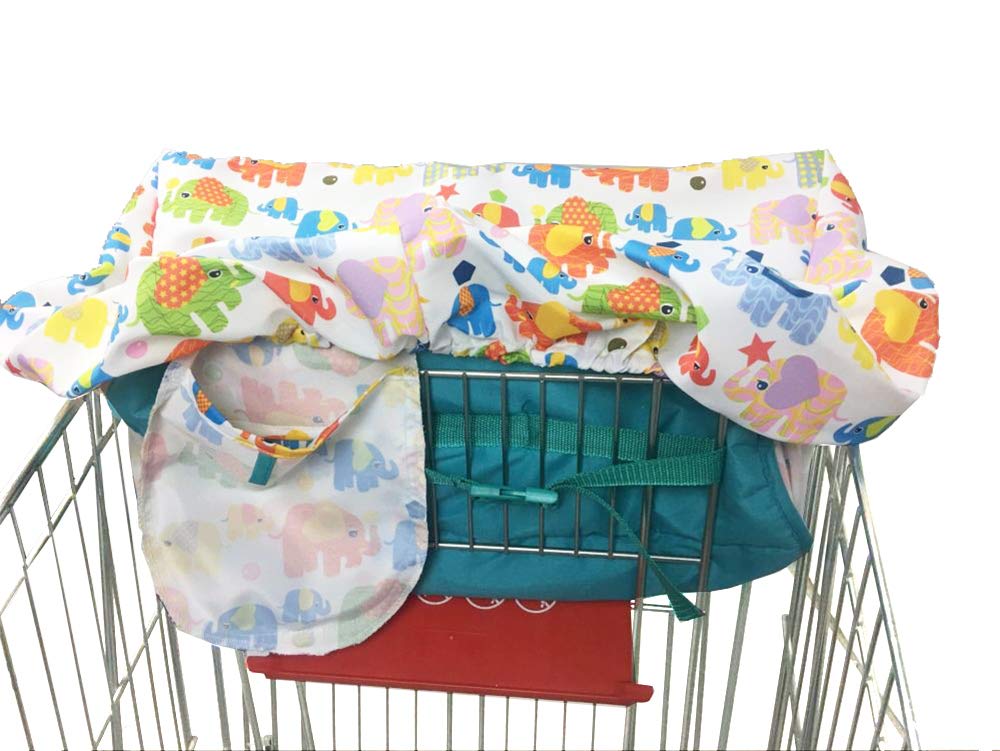 Portable Shopping Cart Cover | High Chair and Grocery Cart Covers for Babies, Kids, Infants & Toddlers âœ® Includes Free Carry Bag âœ® (Simple Elephant)