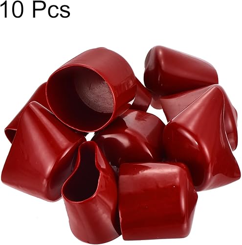 Miniatura 6 de uxcell 10 tapas de goma de 0.984 in (1 pulgada) de vinilo de identificación redonda tapa tapa de rosca protectores de rosca negro