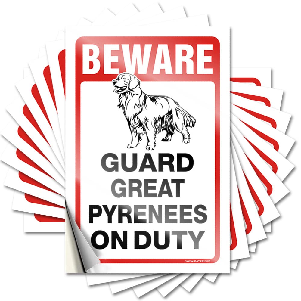 House Accessories for Home Bumper Bumper | Beware! Guard Great Pyrenees On Duty Western for Men Decor(12X18CM)