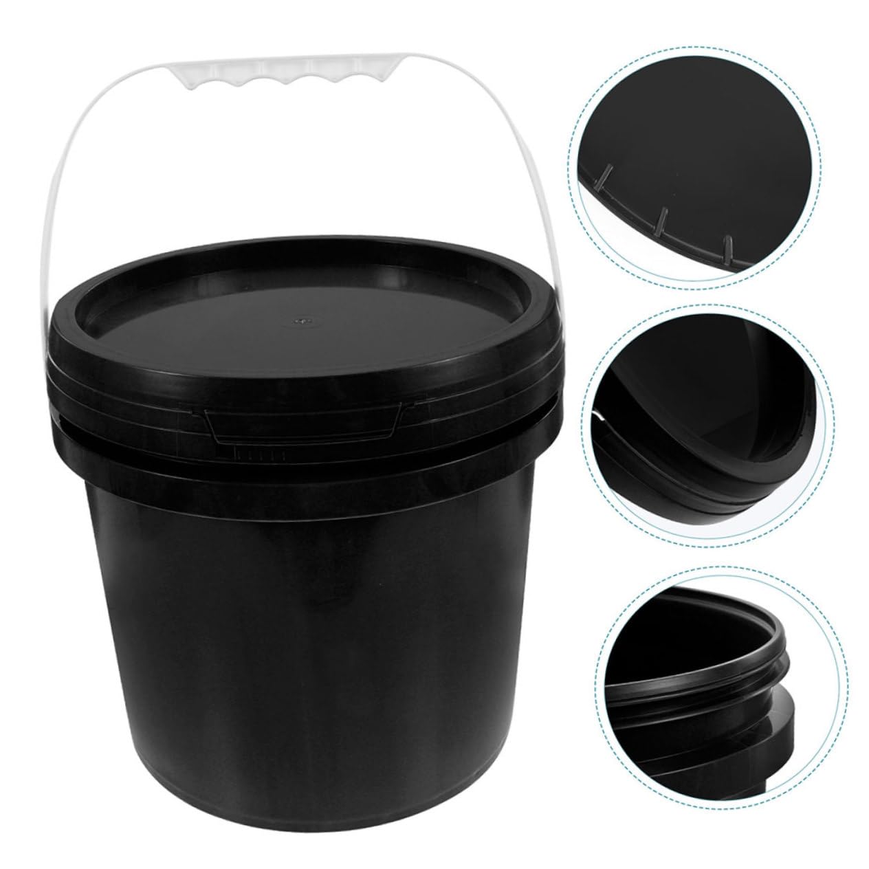 jojofuny Cubo de Pintura de Plástico con Asa Y Tapa Gran Capacidad 5 L Redondo Apto para Uso Alimentario Contenedor de Pintura Sellable para Constructores