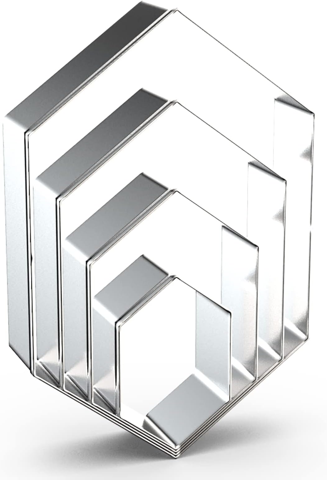 Long Hexagon Cookie Cutter Set Large - 5 Inch, 4 Inch, 3 Inch, 2 Inch - Geometric Gem Frame Plaque Cookie Cutters Shapes Molds - Stainless Steel