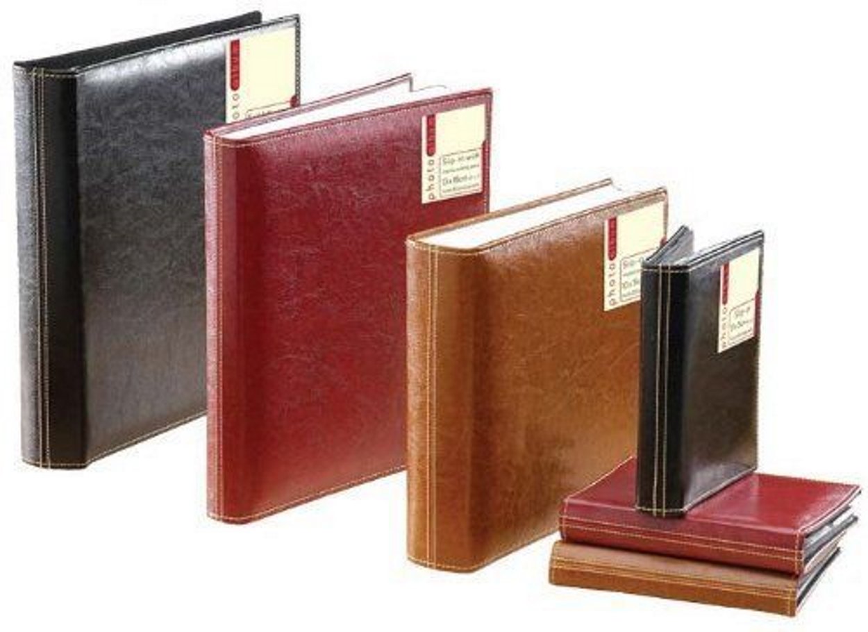 Home Collection Black Leather Look Self Adhesive Photo Album Holds 40 Photos