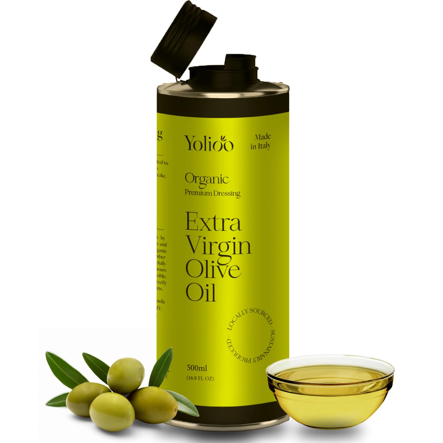 Sponsored Ad - 100% Italian Organic Olive Oil Extra Virgin | Polyphenol Rich Extra Virgin Olive Oil Cold Pressed EVOO | Early Harvest from Tuscany (17.6oz)