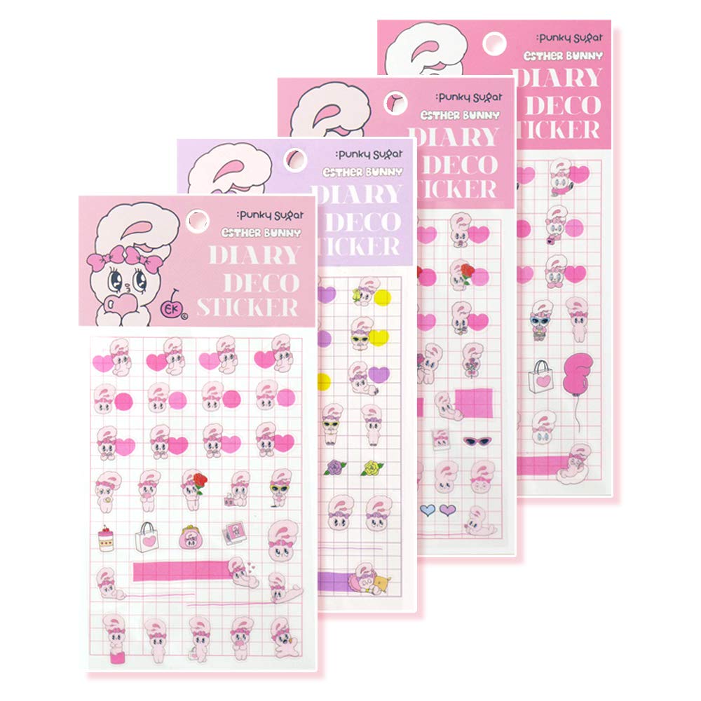 Esther Bunny Diary Deco Sticker, 2 Sets, Punky Sugar