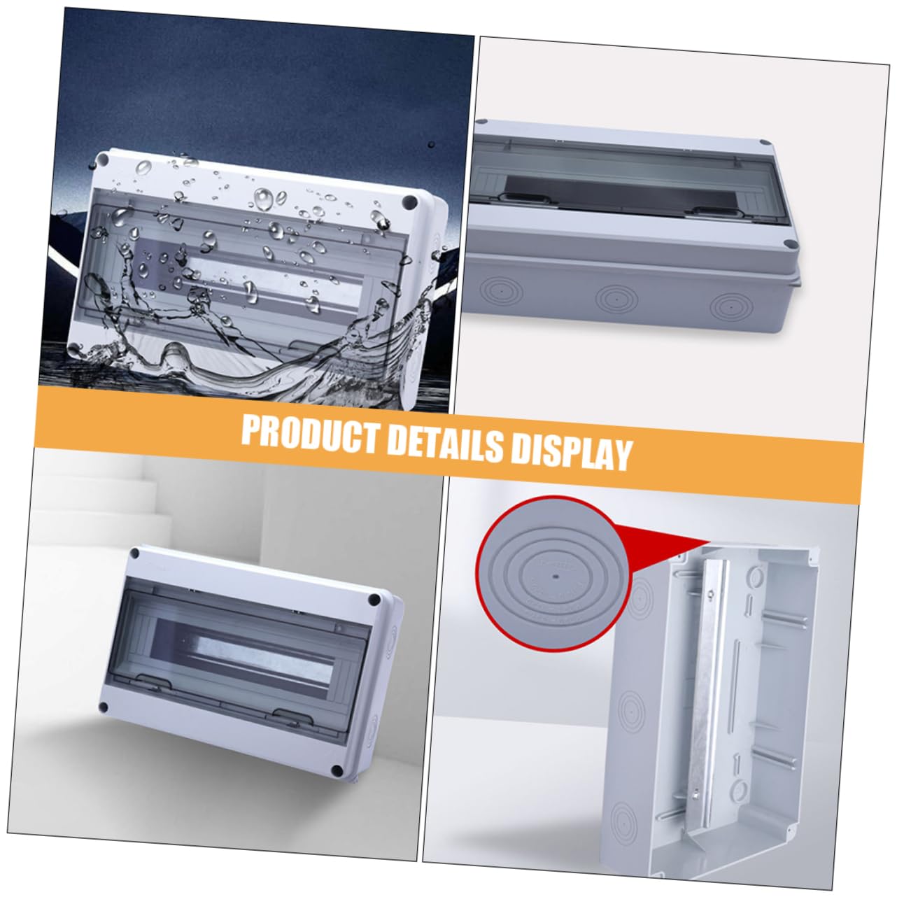 Caja de Distribución Eléctrica de Superficie, Plástico Blanco, Ip65, 15 Circuitos, Resistente Intemperie para Uso Exterior