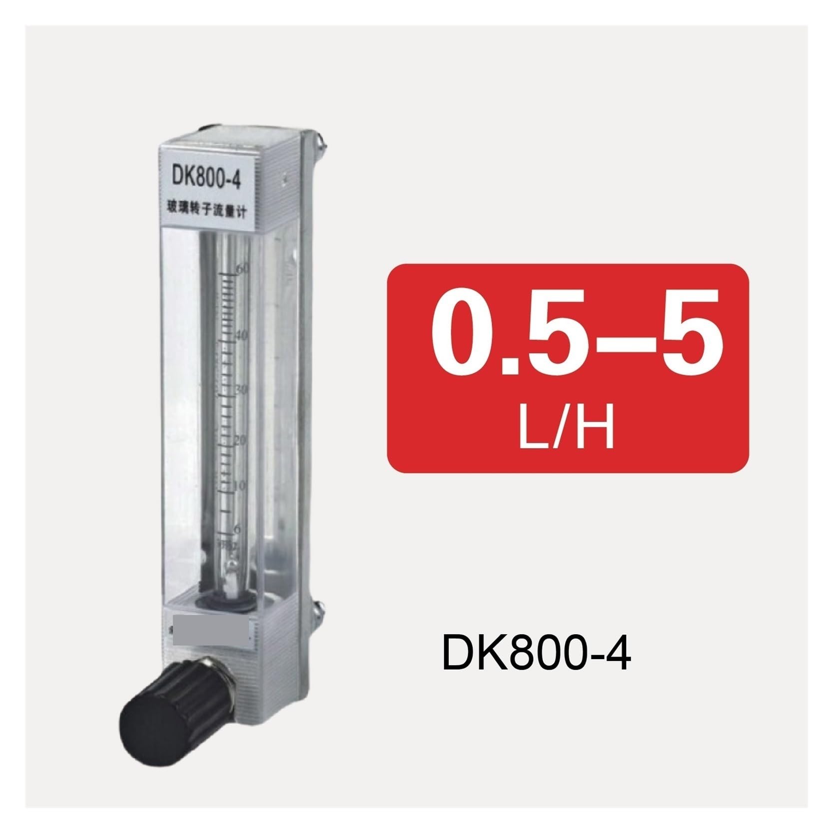 Rotámetro de Vidrio DK800-4, caudalímetro de área Variable, caudalímetro de Aire y nitrógeno, caudalímetro de precisión Industrial for Laboratorio(0.5-5L-H)