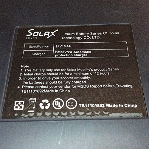 Solax Mobility Spare Rechargeable Lithium Battery for Transformer, Genie and Mobie Plus Scooters