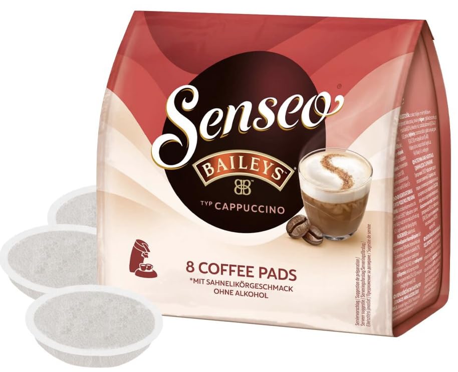 Cappuccino Baileys - Compatible avec Machine, 8 Dosettes, Délicieux Café Cappuccino Baileys pour un Moment de Pur Plaisir - Compatible avec Senseo - 92g