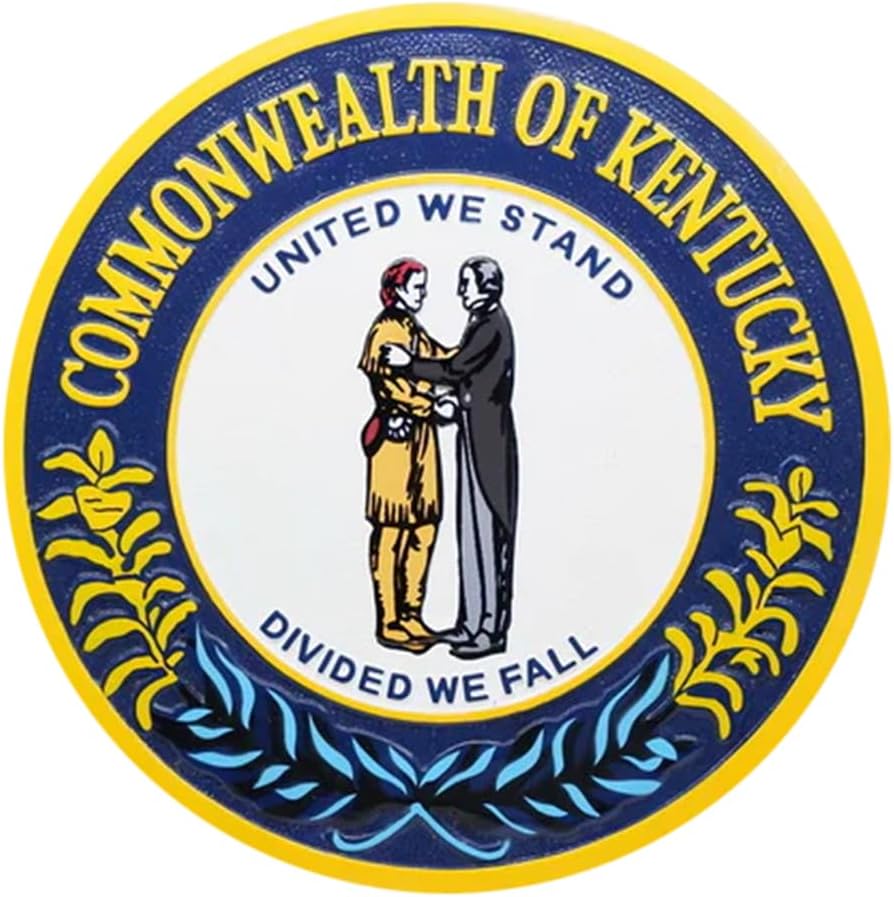 Kentucky State Seal 14" Mahogany Wood Plaque