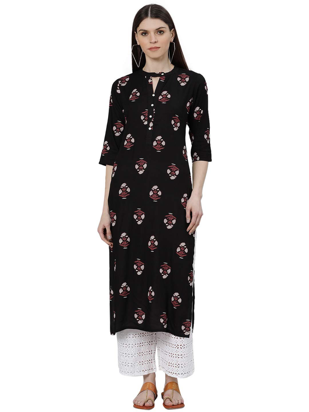 GeruaWomen's Rayon Regular Kurta