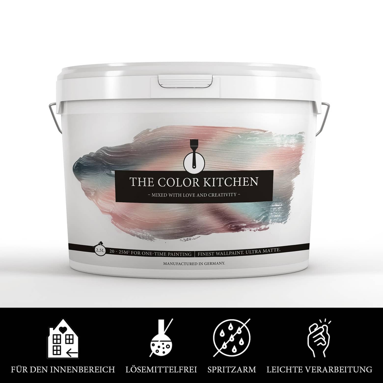 K&L Wall Art Pittura murale opaca grigio sabbia talpa pittura interna moderna protezione da parete 2,5 litri