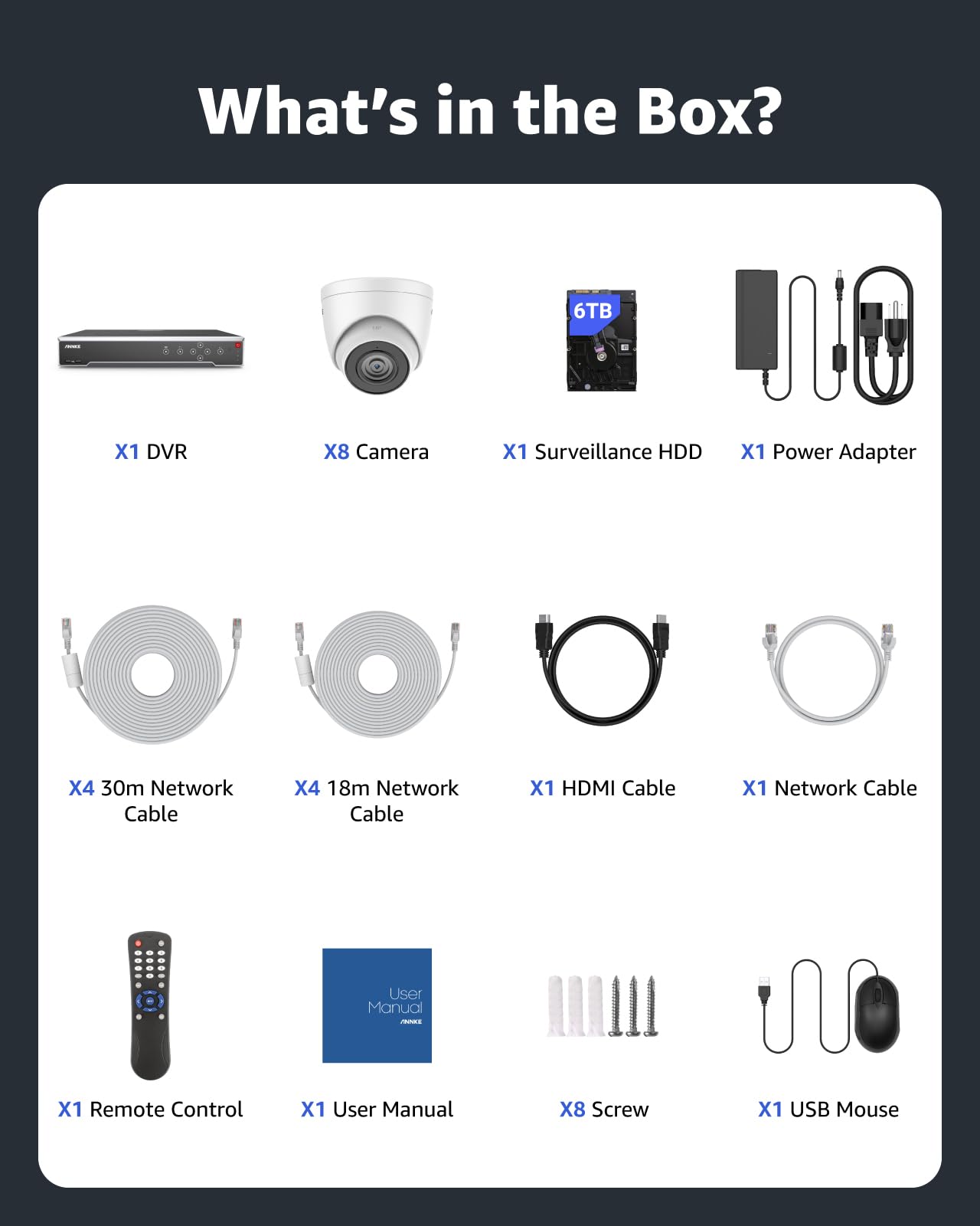 ANNKE H500 3K 5 MP 32CH zestaw do monitoringu, 32 CH 12 MP NVR z 6 TB HDD do nagrywania wideo 7/24, 8 x 3K 5 MP PoE IP, zestaw do monitoringu wideo PoE, rozpoznawanie osób i pojazdów, IP67