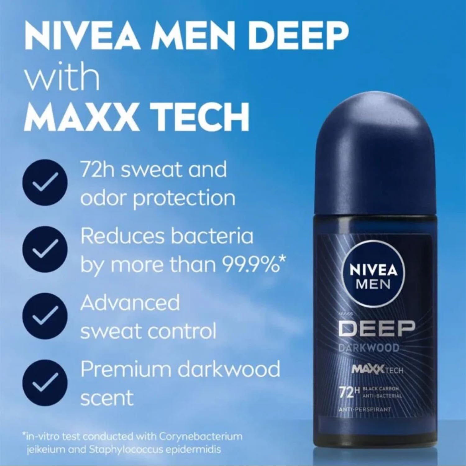 Amazon.com : NIVEA Men Deep Darkwood MaxxTech 72H Deo Roll-On