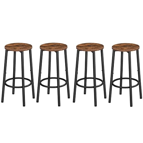 HOOBRO Bar Stools, Set of 4 Bar Chairs, Kitchen Round