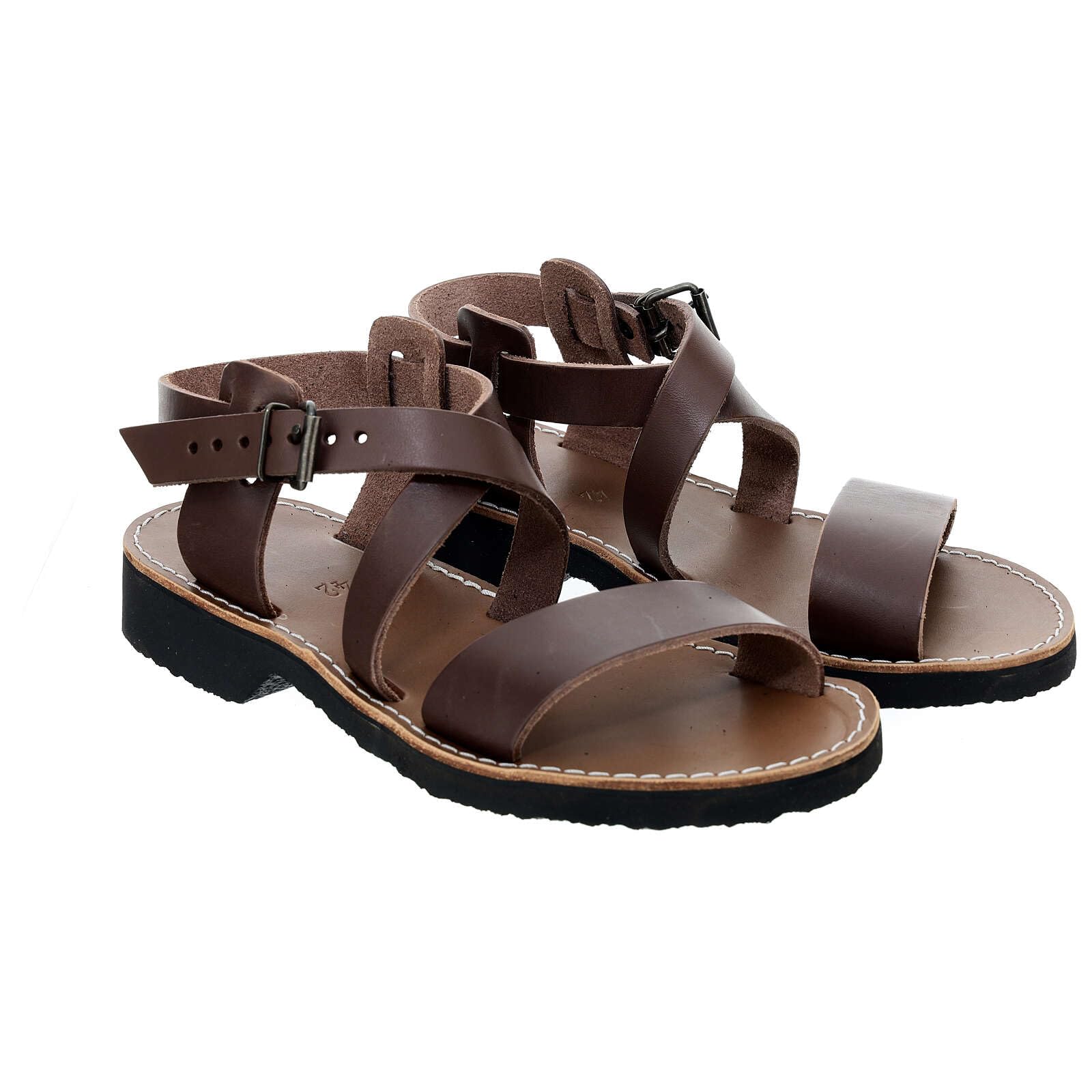 Holyart Franziskaner-Sandalen, Unisex, Modell Nazareth, aus Leder, hergestellt von den Mönchen von Bethlehem