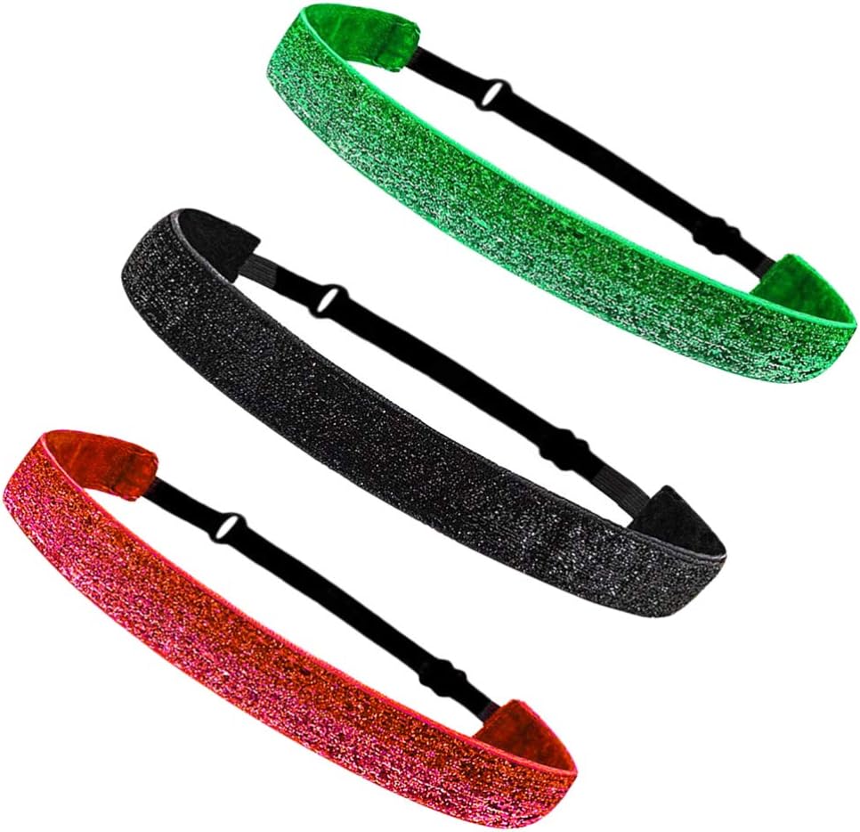 Sequin Headband,Elastic Sparkly Headband,3pcs Yoga Headbands Hair Ties Sparkly Girls Headbands Ladies Headbands Sports Headbands for Girls Head Band
