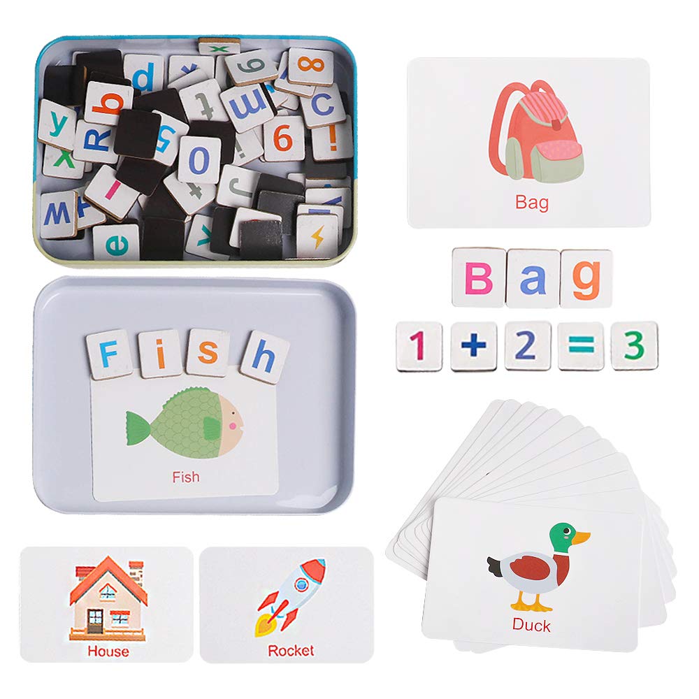 Buy JCREN Letters and Numbers Toys, Wooden Alphabet ABC 123