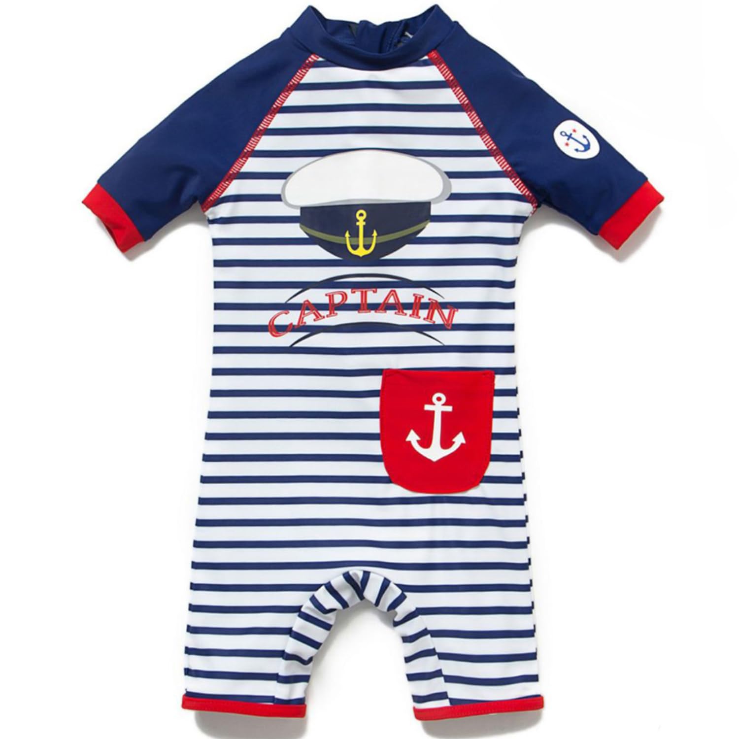 BONVERANO Costume Bagno Bambini UPF 50+ Protezione Solare Maniche Corte Chiusura Zip
