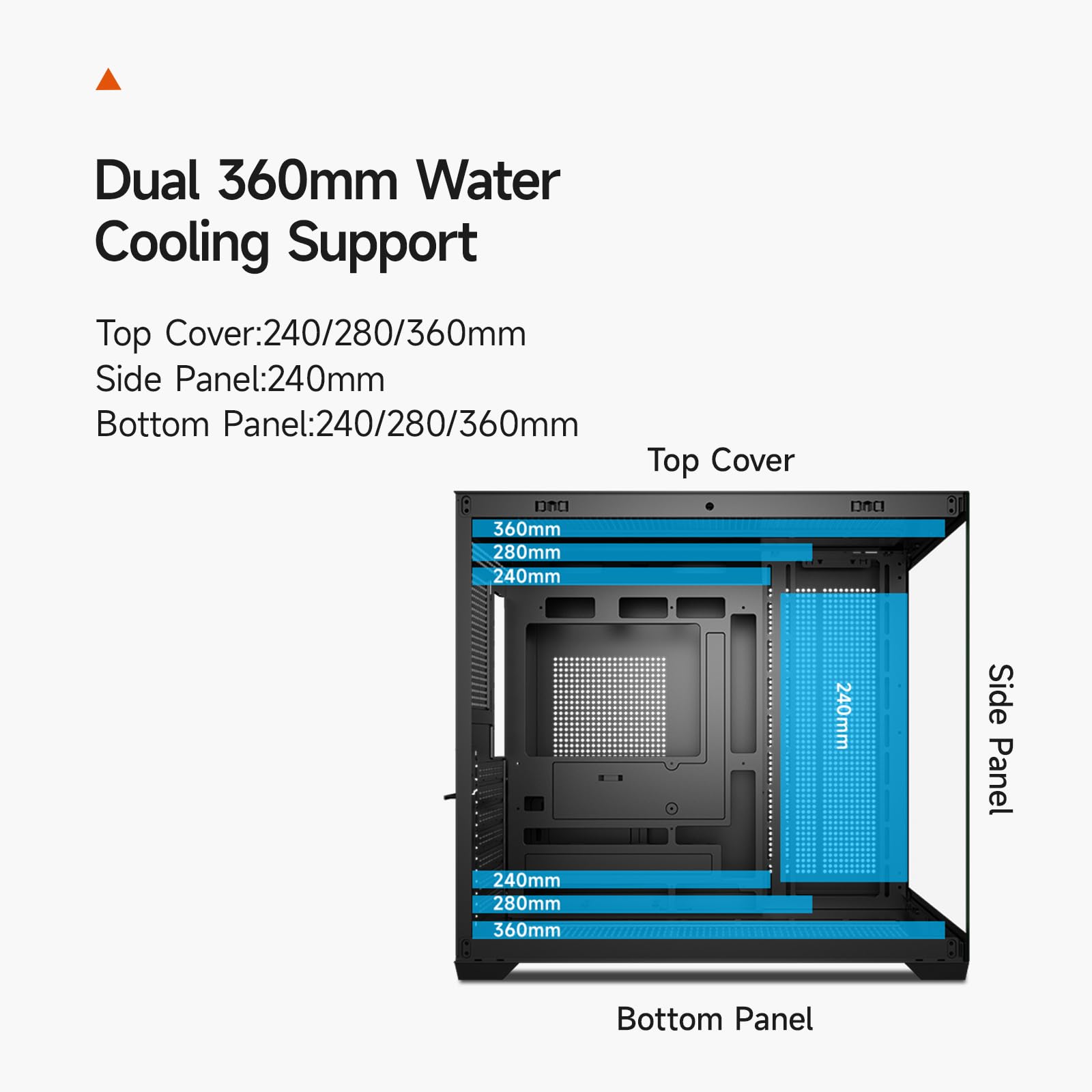 CPS C3 T700 Case per PC ATX Mid Tower, Vetro Temperato e Retro in Rete, Alto Flusso d'Aria, Supporto ATX/Micro-ATX/ITX, Supporto Radiatore 360mm, Design Senza Strumenti – Nero (Ventole Non Incluse)