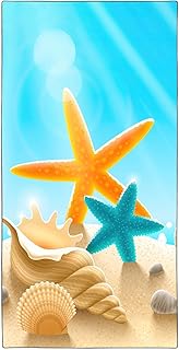 YISUMEI Mikrofaser Strandtuch XXL, Strandhandtuch Leicht Strandtücher Schnelltrocknend, Muscheln Muschel Seestern, 180 x 90 cm