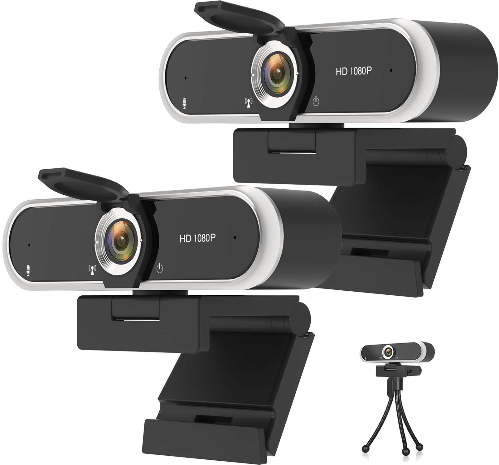 NIVEOLI 2PCS Webcam 1080P with Microphone & Privacy Cover for PC/Laptop, USB Computer Camera Plug & Play with Auto Light Correction for Video Calls, Live Streaming Gaming & Online Meetings-image-45