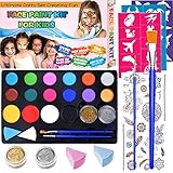✔️ 【Para todo tipo de actividades y 100% de garantía de satisfacción】 El kit de pintura facial para Niños es perfecto para Halloween, Navidad, fiesta de cumpleaños, actividad escolar, carnaval, fiestas de neón o pintura corporal. Si no está 100% satisfecho con este kit, háganoslo saber, seremos responsables.