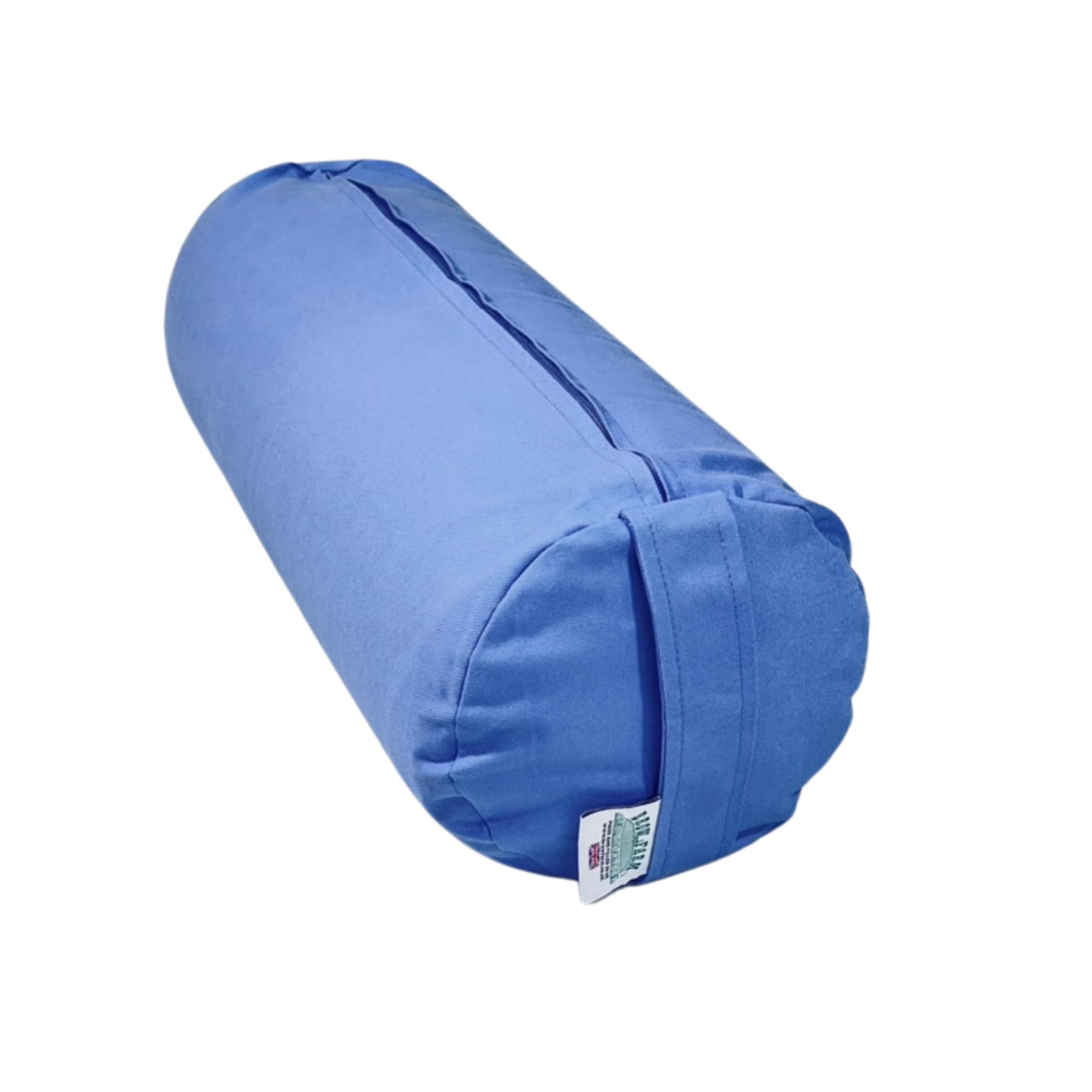 Buckwheat Hull-Filled Yoga Bolsters in a Choice of Colours (Sky Blue, 23cm x 63cm)