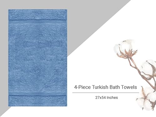 Miniatura 5 de Towel Bazaar - Toallas de algodón turco prémium supersuave y absorbente (toallas de baño de 4 piezas, Wedgewood)