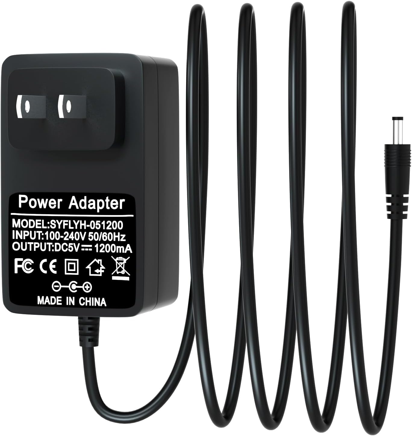 5V 1.2A Power Adapter for Yealink Phones Compatible with T53, T53W, T26P, T27, T28P, T34W, T41P, T42G, T43U, T20P, T22P, MP50 Charger Power Cord