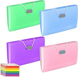 Chemise Trieur Plastique A6, Mini Chemises à Documents Format, Organisateur De Reçus Extensible