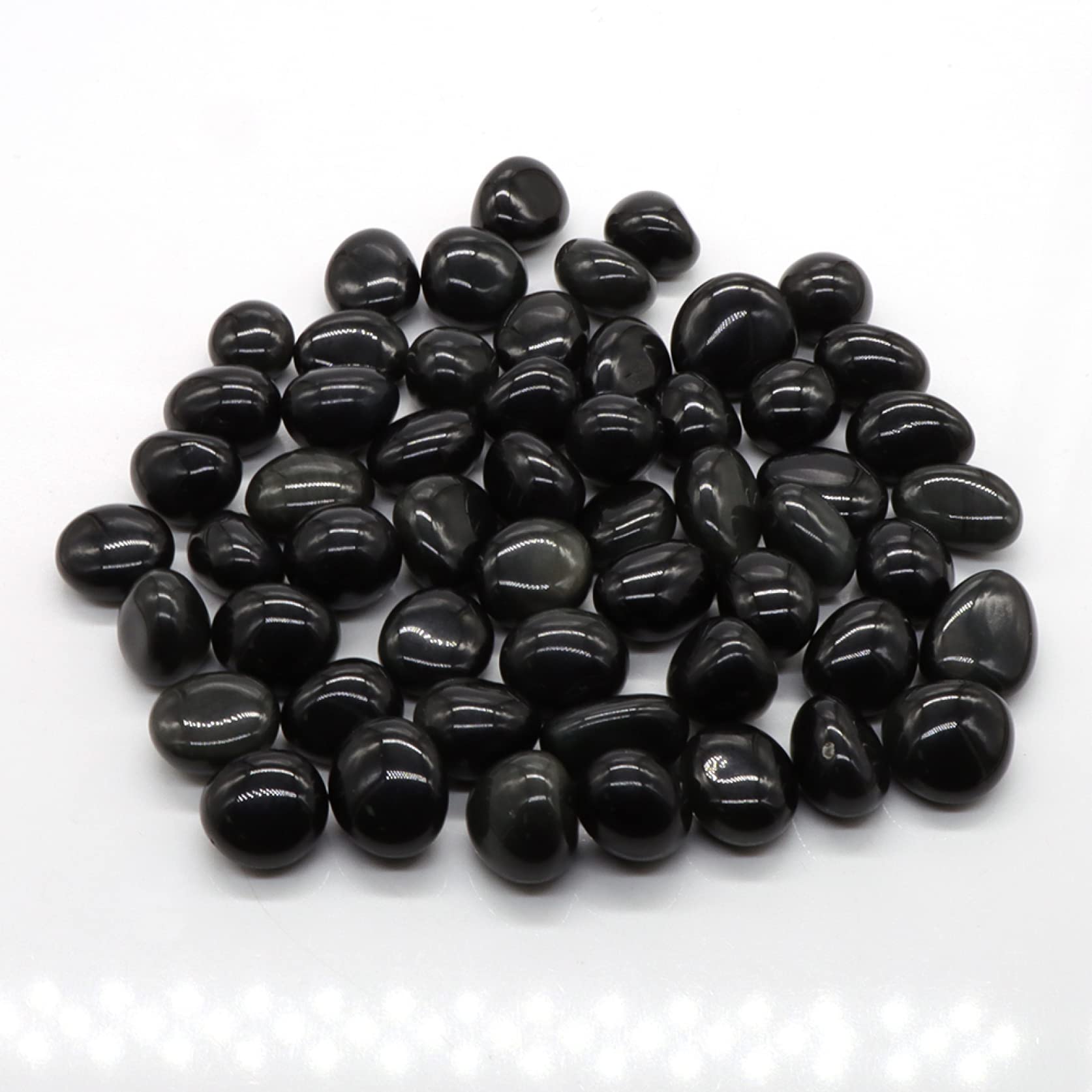 Haussammlung Natürlicher Kristall, rau, natürlicher Kristall, 50 g, natürlicher schwarzer Obsidian, Trommelsteine, Kristall, Felskies, Probe, Rohe Edelsteine, Aquarium-Dekoration