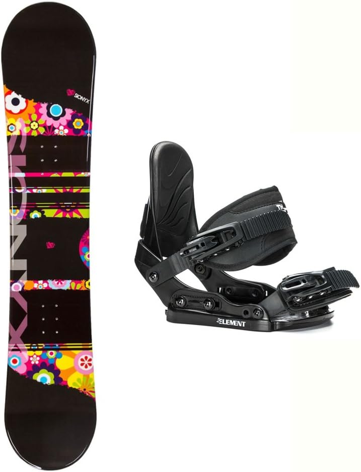 Sionyx Flower Girl Black Stealth Girls Snowboard and Binding Package - 138cm/1-5
