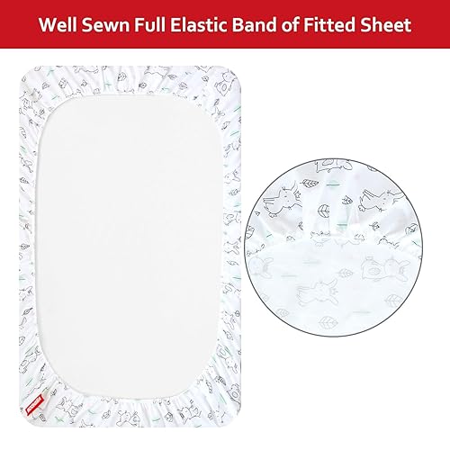 Vista 24 de Black Star - Sábana de cuna para bebé, microfibra suave y sedosa, sábana bajera ajustable de 52 x 28 pulgadas para colchón de cuna