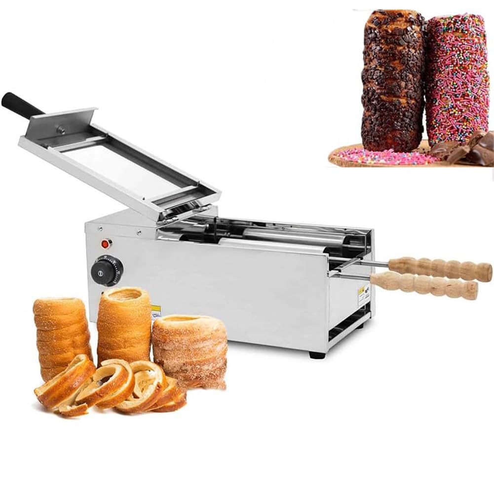 KLYDBMYT Kaminkuchenofen Elektrisch - Ungarischer Baumstammkuchen Maschine 1500W Mit 2 Walzen