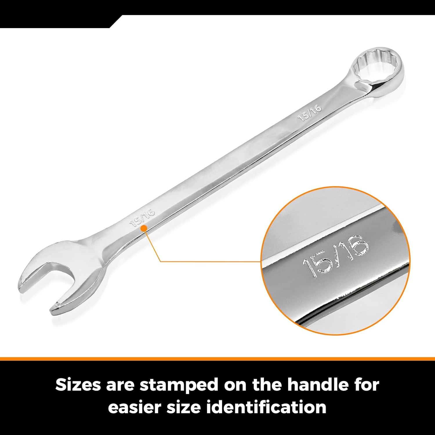 Large Wrench Set with Rolling Pouch, SAE, 6-Piece, 15/16″, 1″, 1-1/16″, 1-1/8″, 1-3/16″, 1-1/4″, 12 Point, Chrome Vanadium Steel