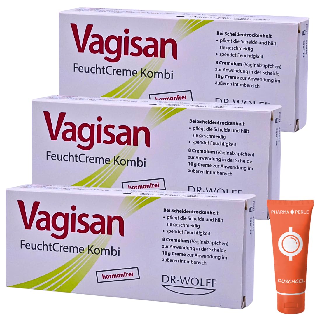 Vagisan FeuchtCreme Kombi 8 Cremolum + 10 g Creme I Hormonfreie Intimpflege bei Scheidentrockenheit, Brennen, Juckreiz I Ohne Applikator & pH-optimiert I Spar-Set plus Pharma Perle give-away (3x)