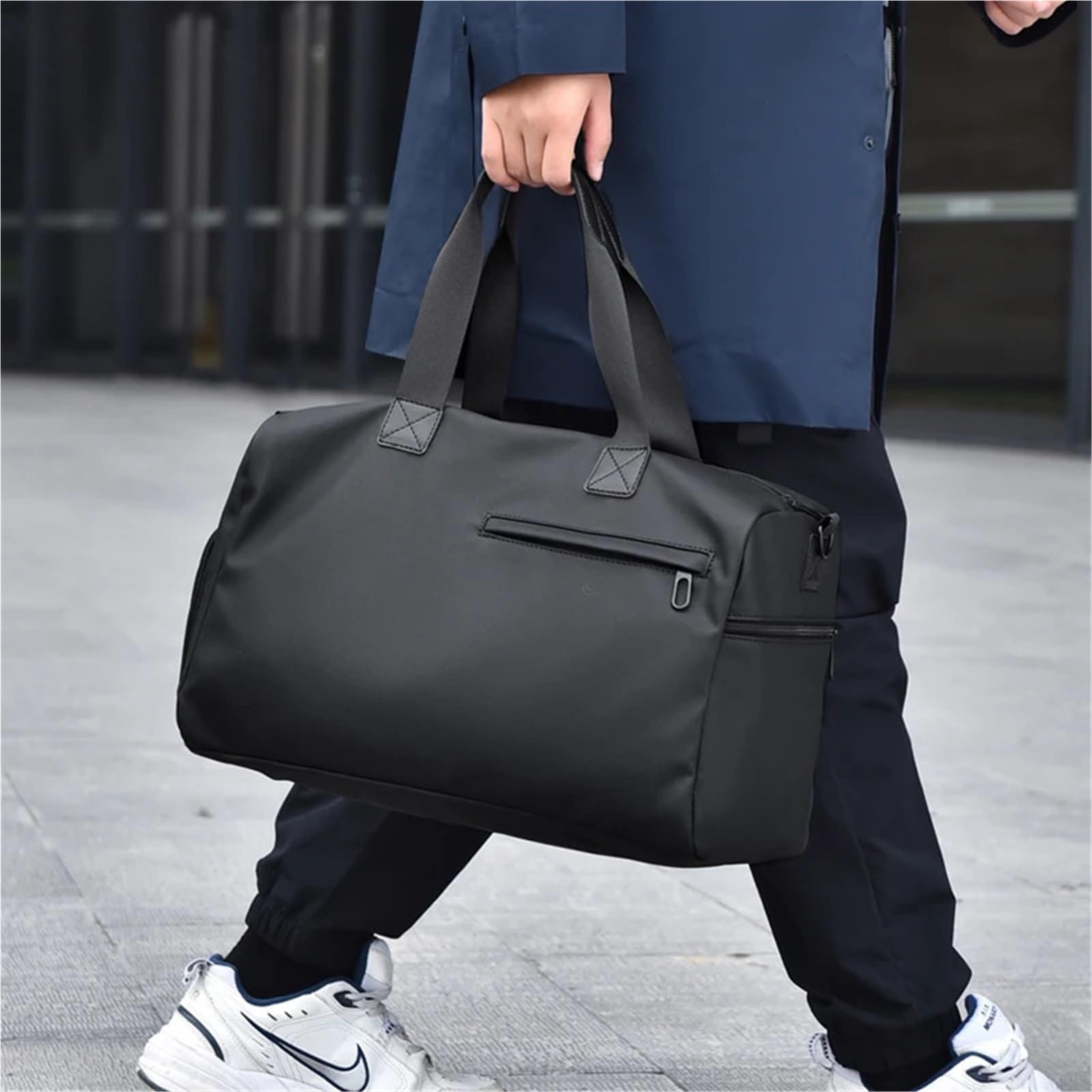 borsone palestra uomo Borsa a tracolla nera con regolabile | Borsa da viaggio for borsa fitness con tasche con cerniera, ideale for sport e gite casual(Khaki)