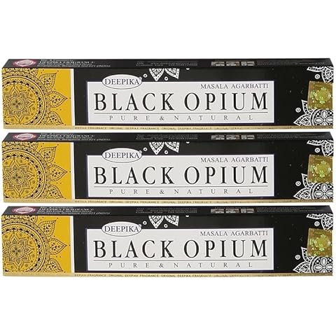 Deepika Black Opium Incense Sticks 15gram x 3 pack With Giftbrit Incense Sticks Holder for Meditation, Yoga, Relaxation, Healing and Positivity Cover