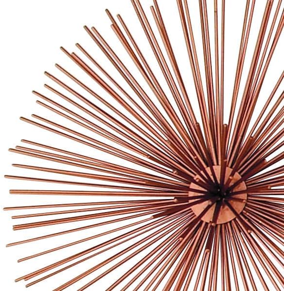 Copper 3D Starburst Metal Wall Sculpture Set of 3