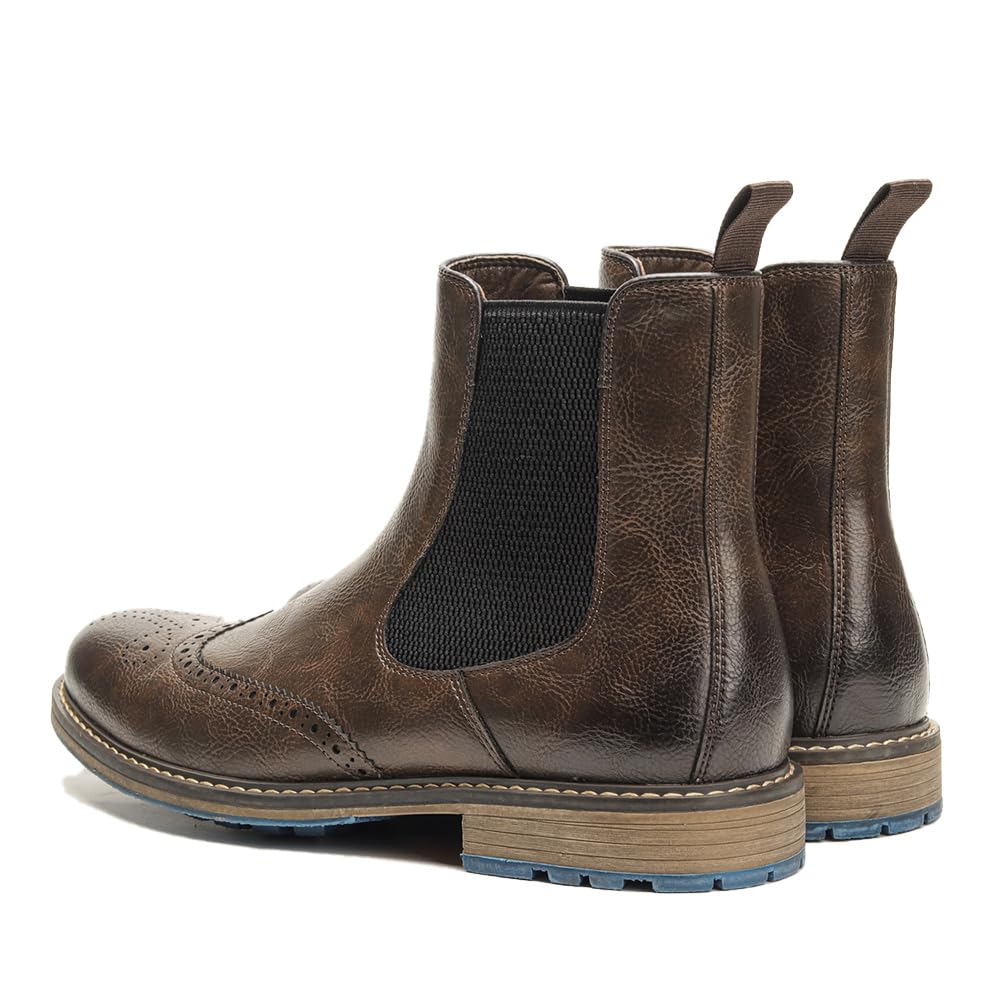 Harssidanzar Uomini Chelsea Boots,elegante e confortevole pelle Slip On Casual Dress Boots Slip-On Boots Scarpe per gli uomini KM304EU